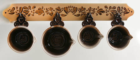 Gourmet Brown Measuring Cup Set & Rack