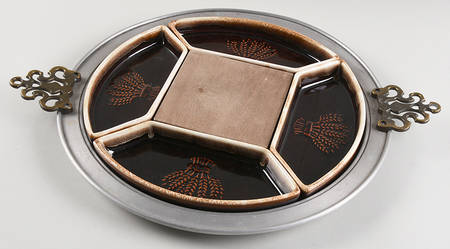 Gourmet Brown 6-Piece Relish (Tray & 5 Inserts)