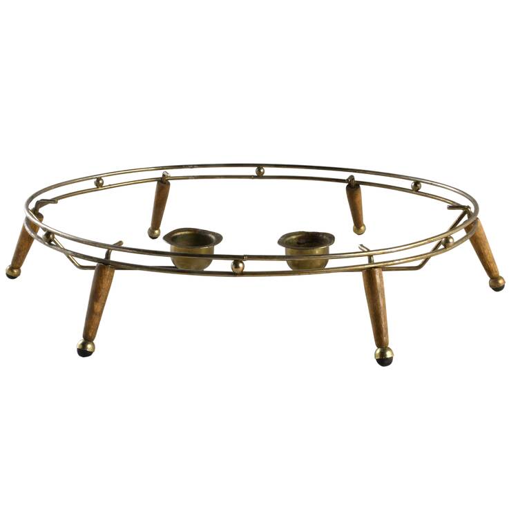 Gourmet Brown Metal Warmer Stand for 16" Oval Roaster