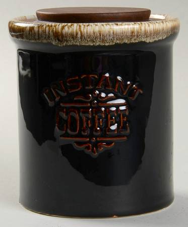 Gourmet Brown Instant Coffee Crock & Lid