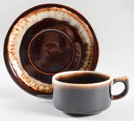 Gourmet Brown Flat Cup & Saucer Set