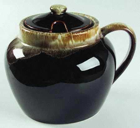 Gourmet Brown Tureen Beanpot & Notched Lid