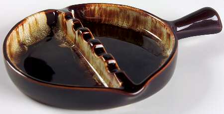 Gourmet Brown 7" Round Divided Ashtray with Handle