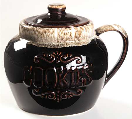 Gourmet Brown Cookie Jar & Lid