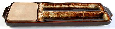 Gourmet Brown Cheese and Cracker/Relish with Wood Insert