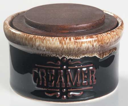 Gourmet Brown Creamer Crock & Lid