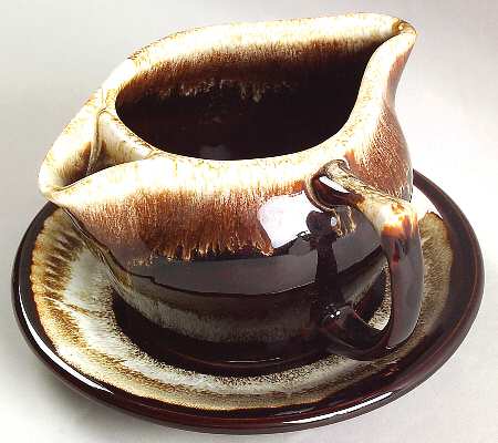 Gourmet Brown Gravy Boat & Underplate