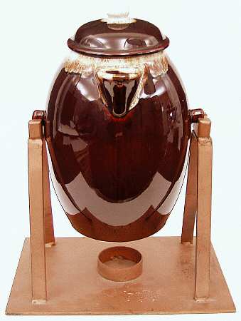 Gourmet Brown Beverage Server & Metal Stand
