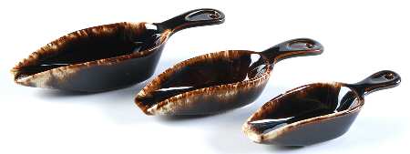 Gourmet Brown 3 Piece) Scoop Set with Large,Medium & Small Scoop