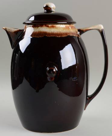 Gourmet Brown China Beverage Server & Lid