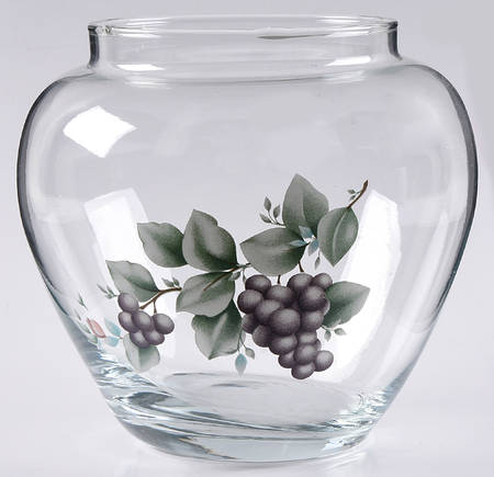Grapevine Glassware Cookie Jar No Ceramic Figural Lid