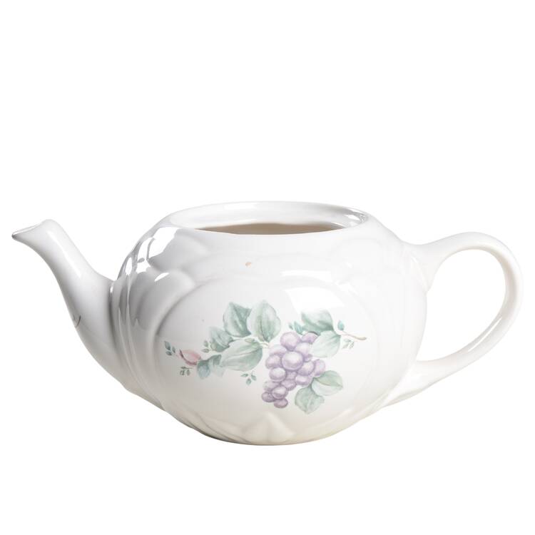 Grapevine Embossed Floral Teapot No Lid