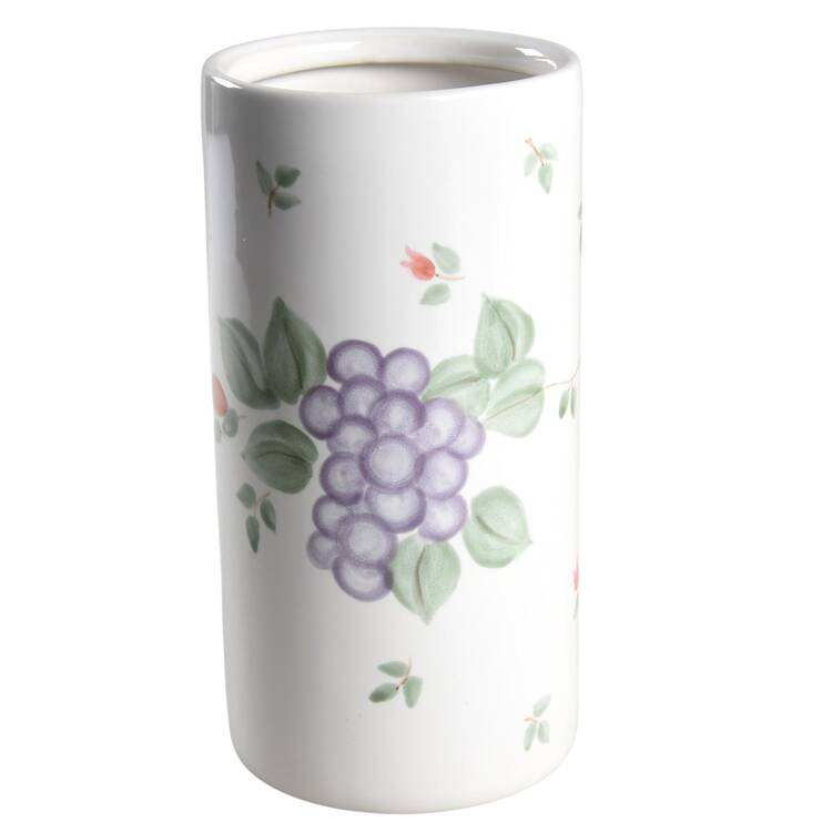 Grapevine Medium Cylinder Canister No Wood Lid