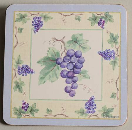 Grapevine Square Corkback Coaster