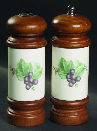 Grapevine Wood Accent Salt & Pepper Mill
