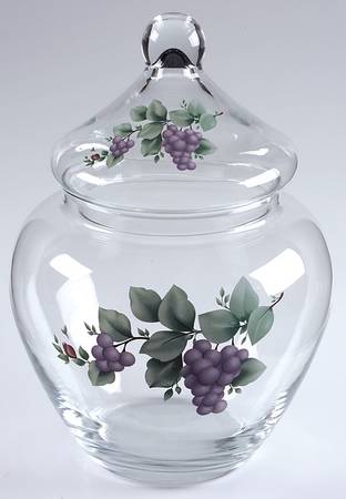 Grapevine Glassware Candy Jar & Lid