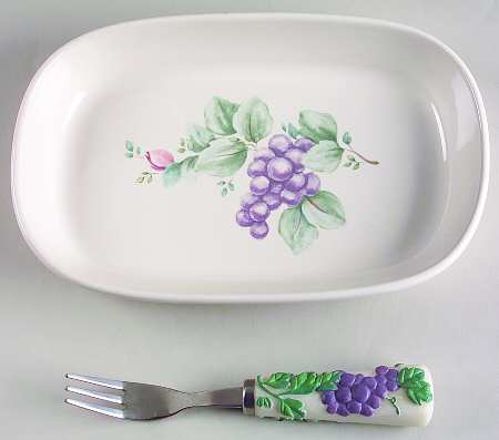 Grapevine Hors d'Oeuvre Set (Tray and Fork)