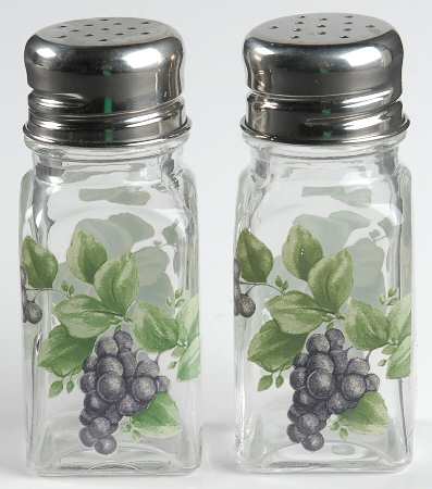 Grapevine Glassware Salt and Pepper Set