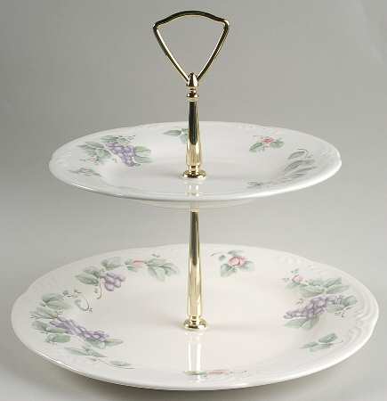 Grapevine 6 5/8"-10"  2 Tiered Serving Tray (Dp, Sp) HC