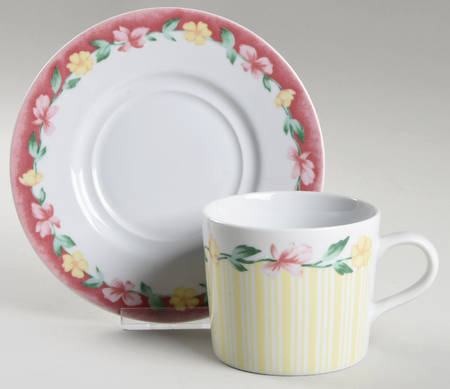 Grandma's Kitchen Flat Cup & Saucer Set