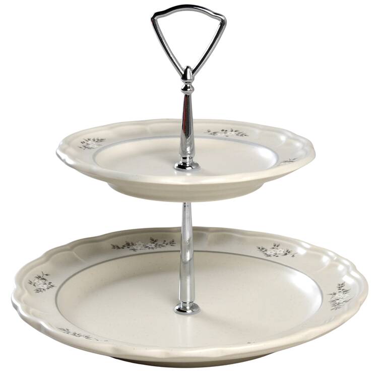Heirloom 2 Tiered Serving Tray (Dinner & Salad Plate)