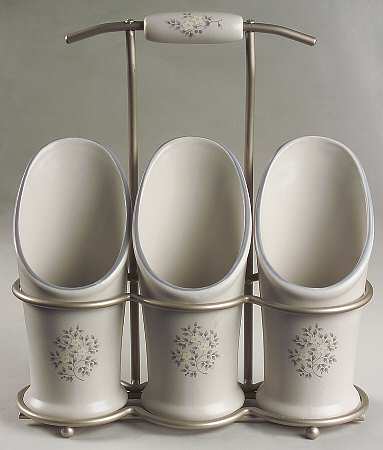 Heirloom Flatware Caddy-3 Holders & Metal Caddy