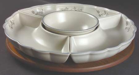 Heirloom (5 Pc) Lazy Susan (3 Sides,1 Center,1 Plastic Base