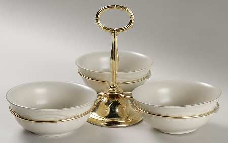 Heirloom 7" x 12" 3-Part Relish & Metal Stand (FR) HC