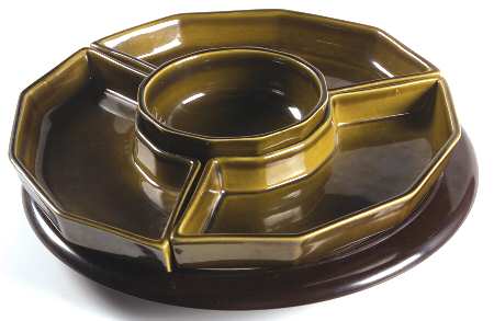 Heritage Green (5 Pc) Lazy Susan (3 Sides,1 Center,1 Plastic Base