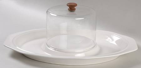 Heritage White Cheese and Cracker Set with Dome