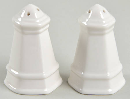 Heritage White Individual Salt & Pepper Set