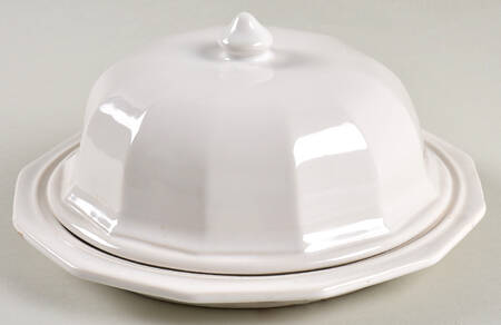 Heritage White Round Cheese Dish & Lid