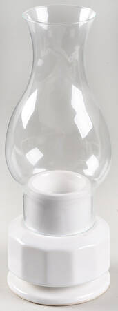 Heritage White Hurricane Lamp & Globe