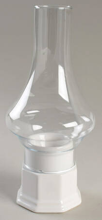 Heritage White Hurricane Lamp & Globe by Pfaltzgraff
