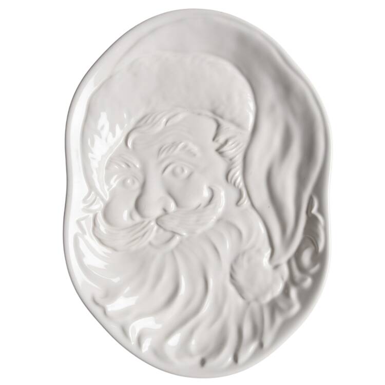 Heritage White Embossed Snowman Plate