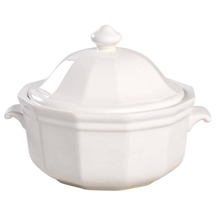 Heritage White 2 Qt Round Covered Casserole