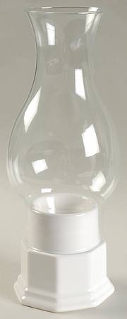 Heritage White Hurricane Lamp & Globe by Pfaltzgraff