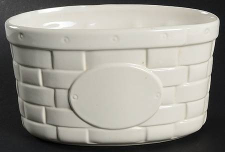 Heritage White 8" Oval Basket