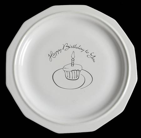 Heritage White "Happy Birthday" Dinner Plate
