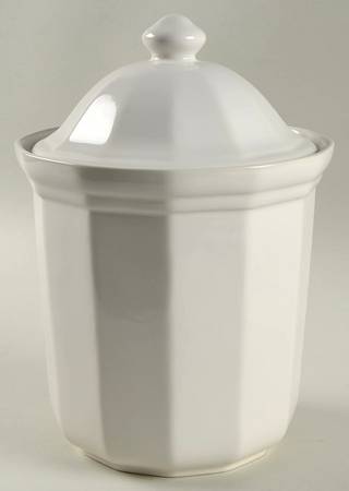 Heritage White Large Canister & Lid with Seal Ring
