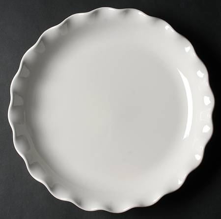Heritage White Large Round Fluted Dish aka Chip/Dip Plate
