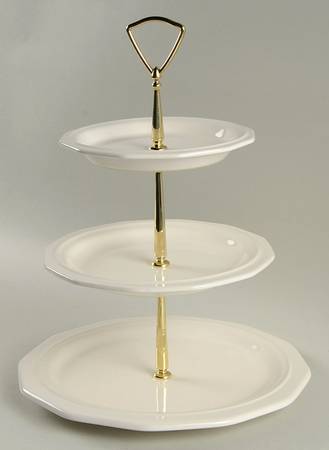Heritage White 3-Tiered Serving Tray (DP, SP, BB)