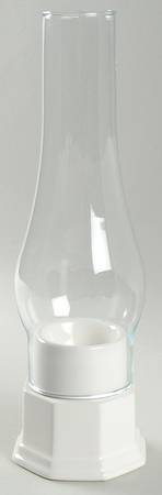 Heritage White Hurricane Lamp & Globe