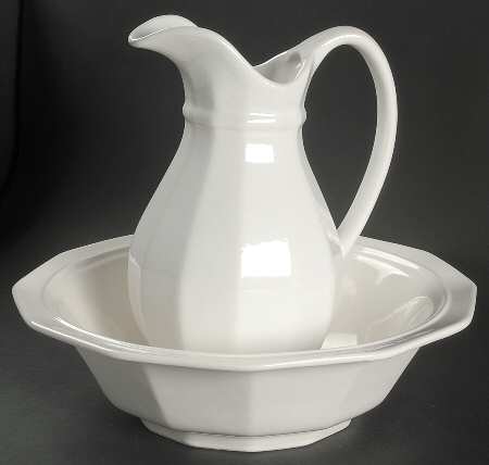 Heritage White 56 Oz Pitcher and Bowl Set by Pfaltzgraff