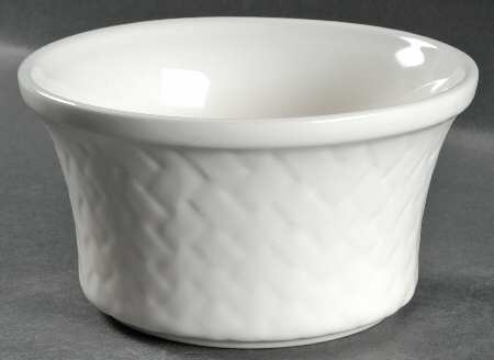Heritage White 6" Basketweave Berry Bowl