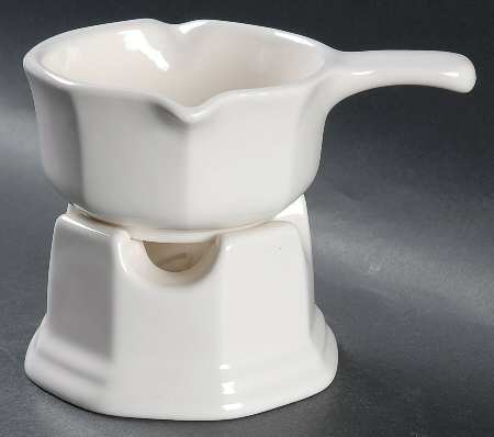 Heritage White Potpourri-Butter Sauce W/ Stnd by Pfaltzgraff
