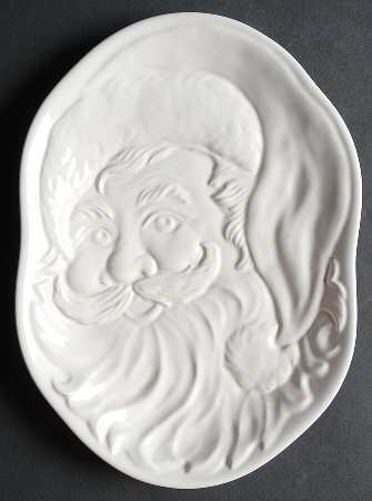 Heritage White Embossed Santa Plate