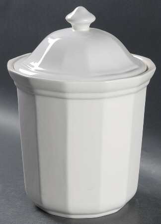 Heritage White Large Canister & Lid by Pfaltzgraff