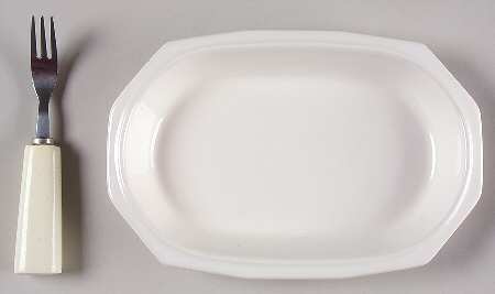Heritage White Hors d'Oeuvre Set (Tray and Fork)