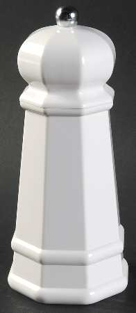 Heritage White Plastic Pepper Mill
